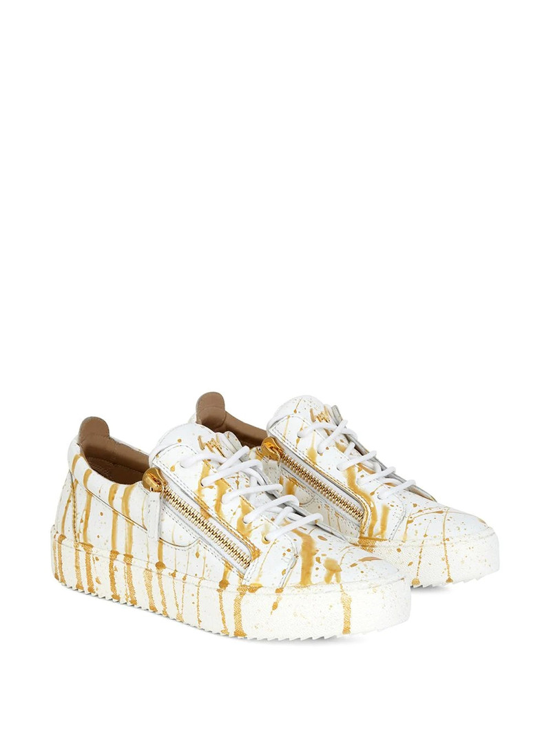 Giuseppe Zanotti paint-splatter leather sneakers outlook