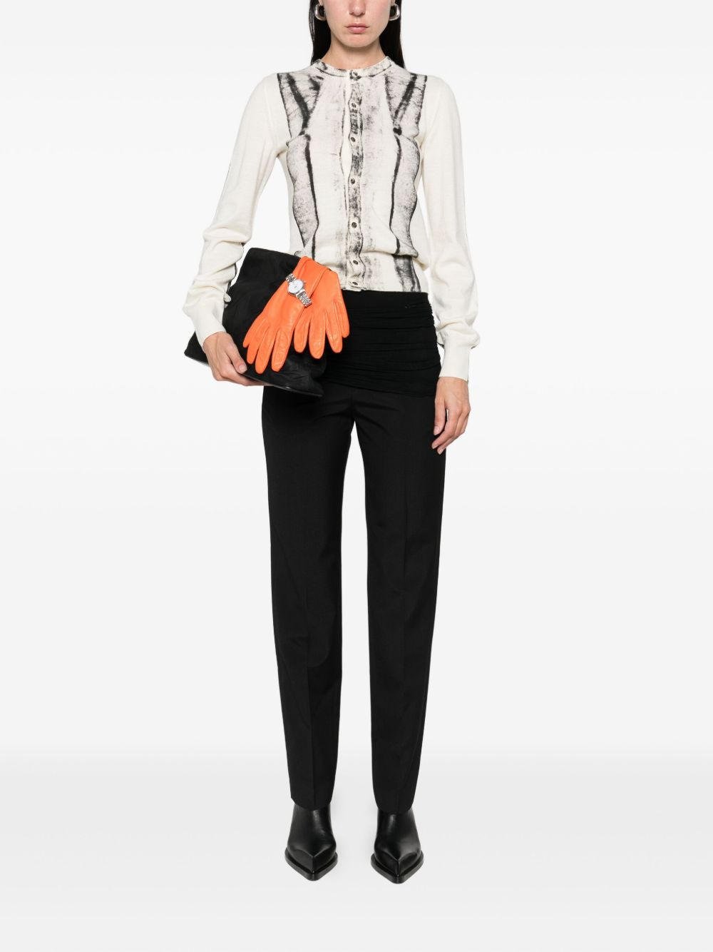 cardigan-print jumper - 2