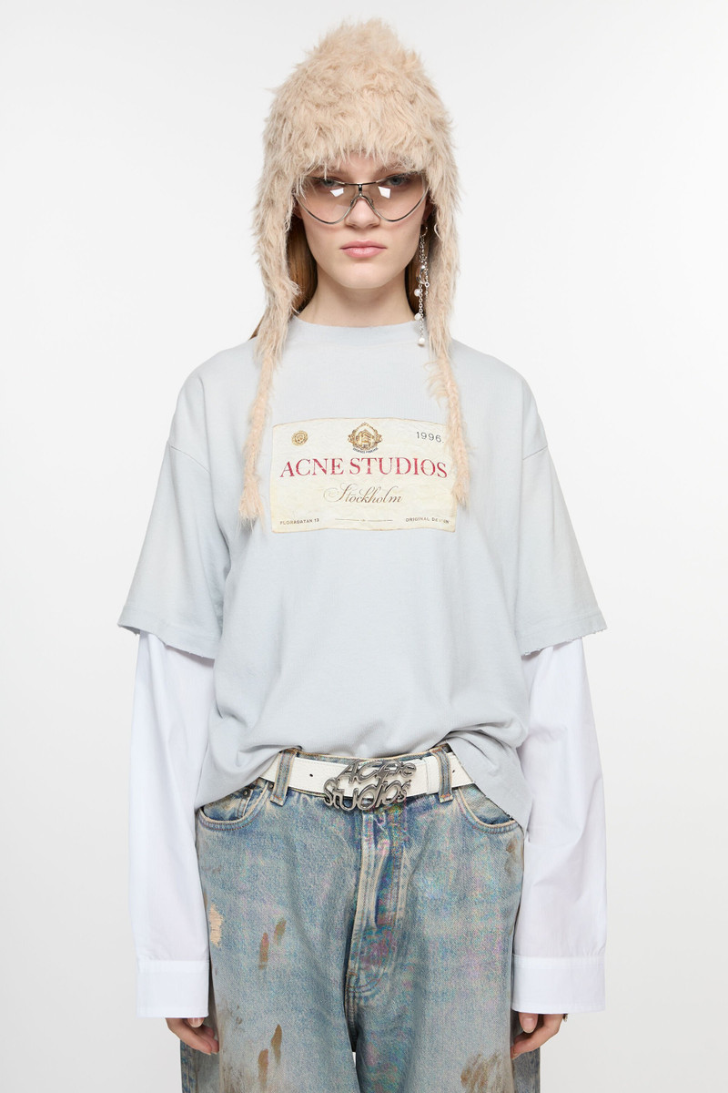Acne Studios Layered print t-shirt - Light grey outlook