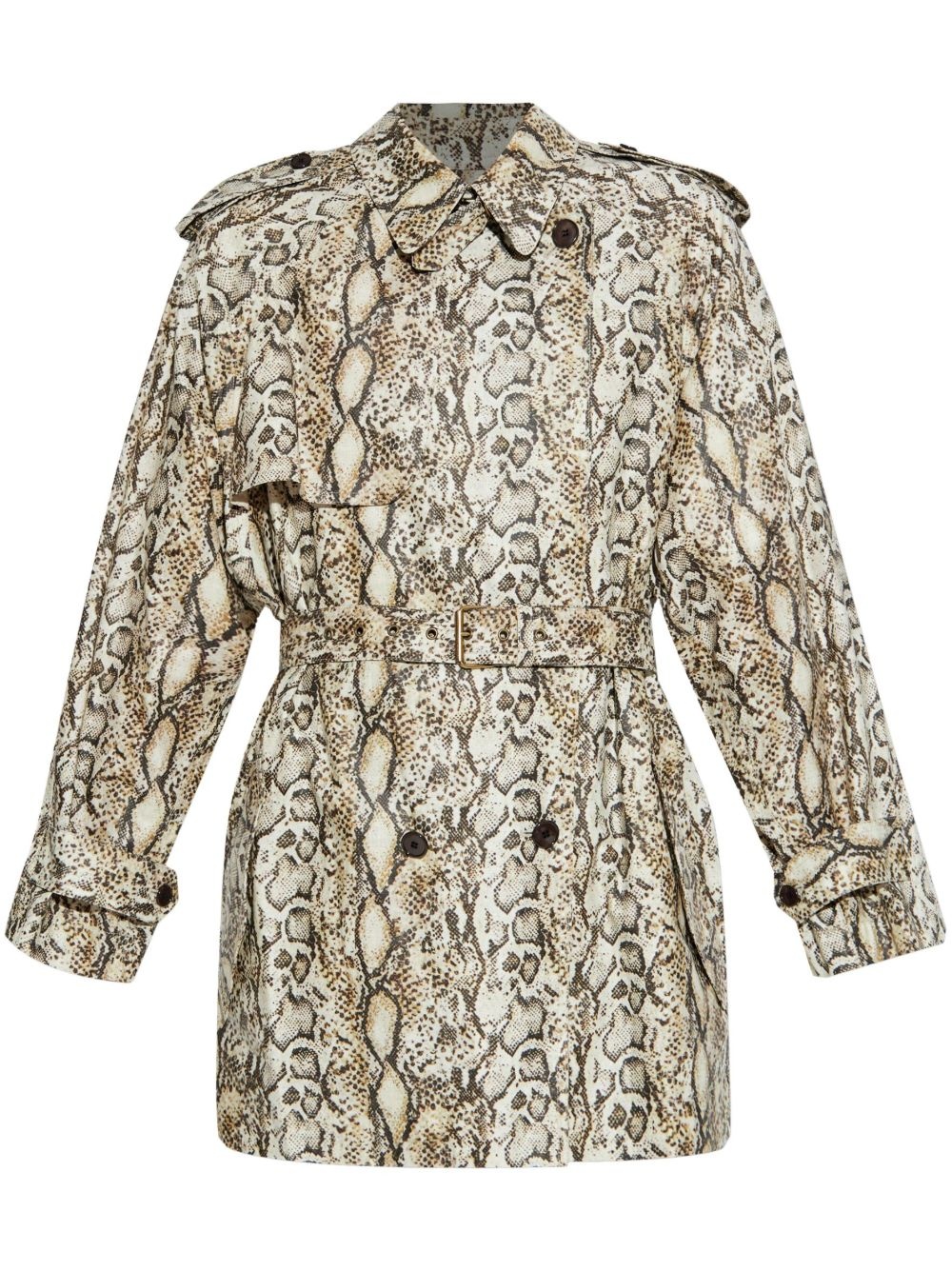 snakeskin-effect trench coat - 1