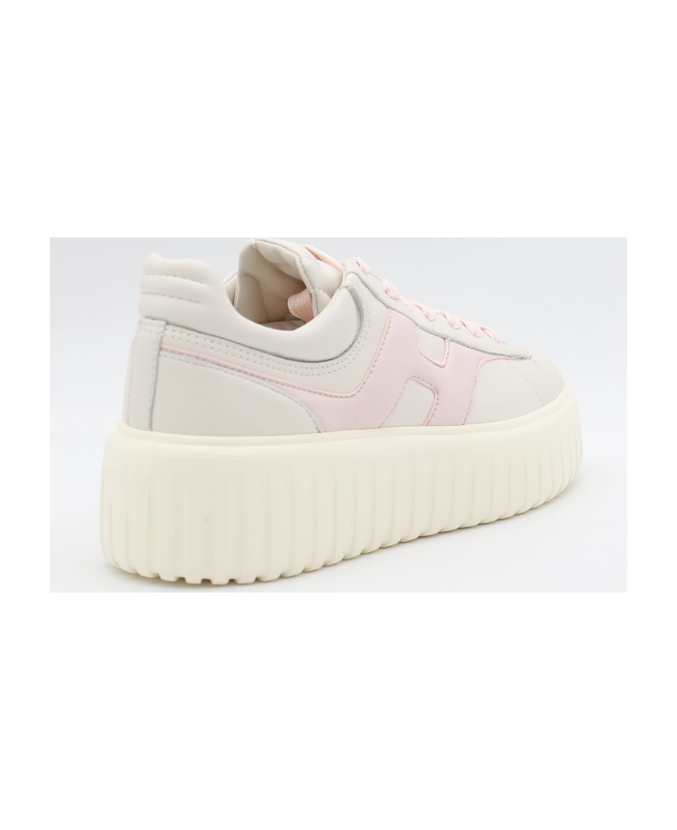White And Pink Leather Sneakers - 2
