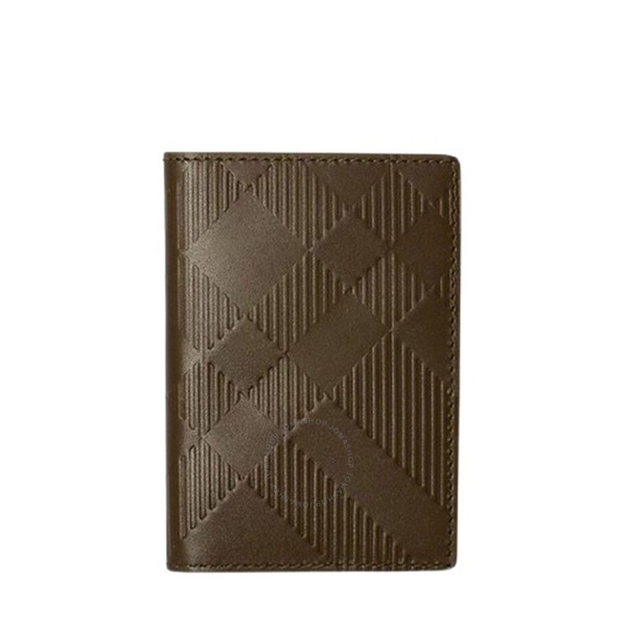 Burberry Check Embossed Card Holder - Military - 1
