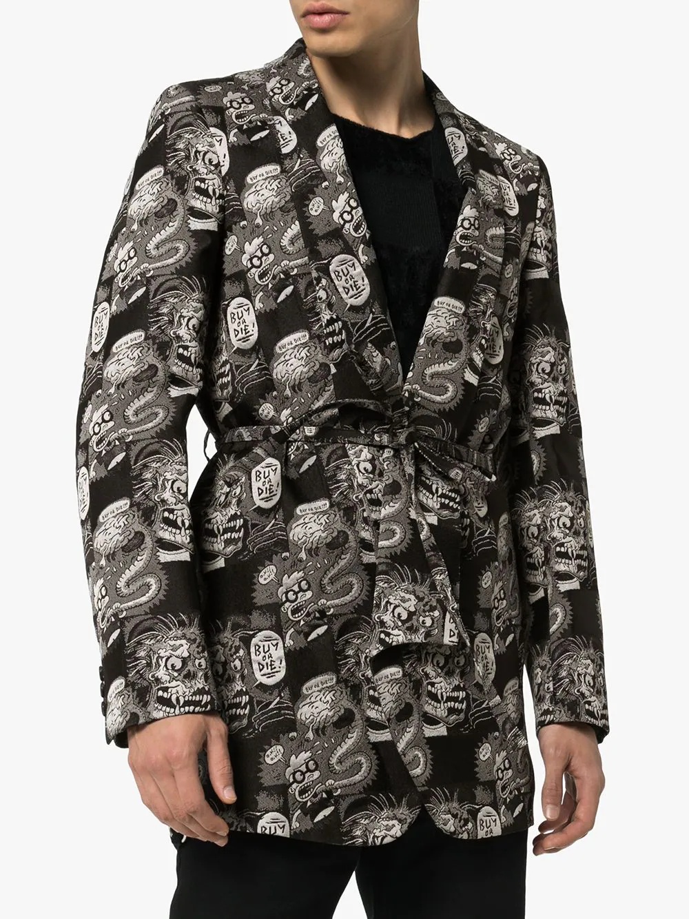 Buy Or Die jacquard blazer - 3