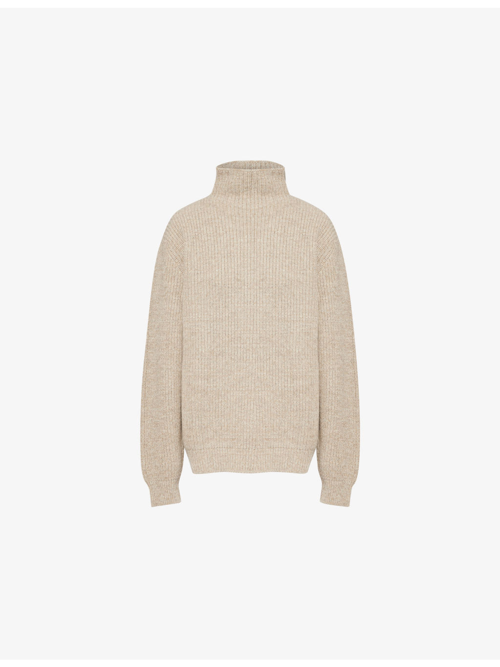High-Neck Ribbed Wool-Blend Jumper - 1