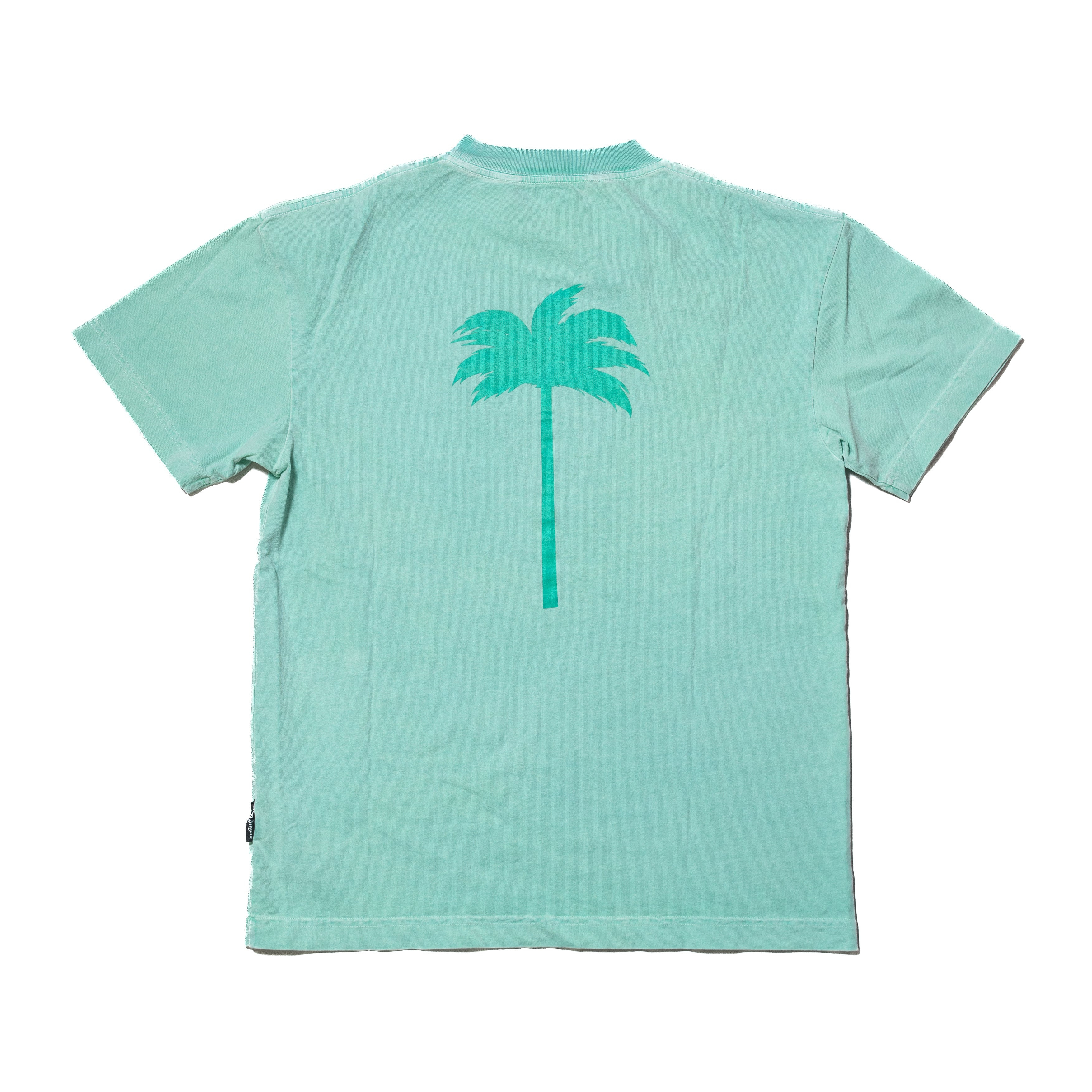 Palm Angels Palm Tree Logo Cotton T-shirt Fluo Green - 2