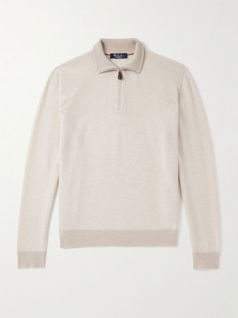 Roadster Cashmere Half-Zip Sweater Beige 1