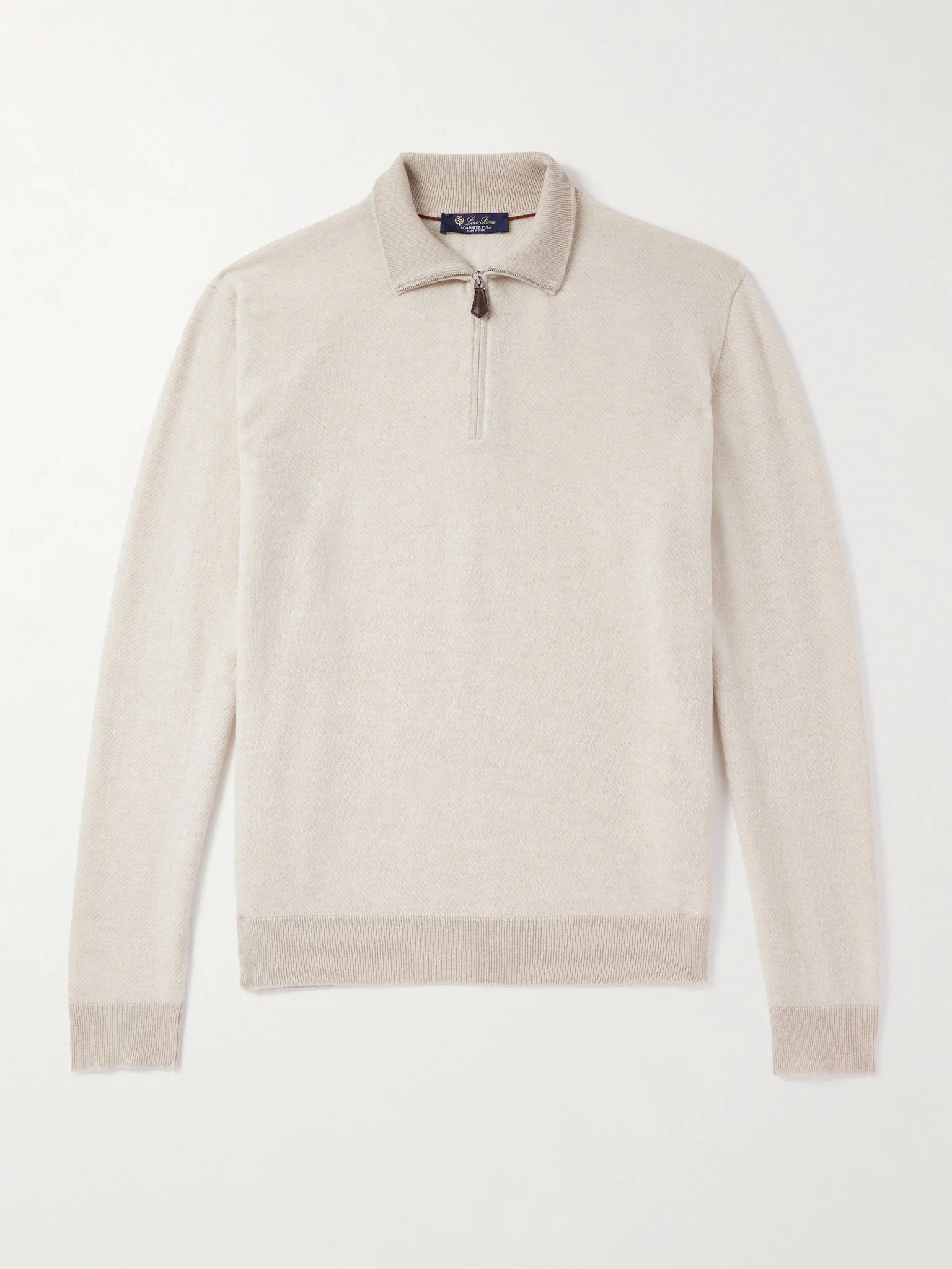 Roadster Cashmere Half-Zip Sweater Beige - 1