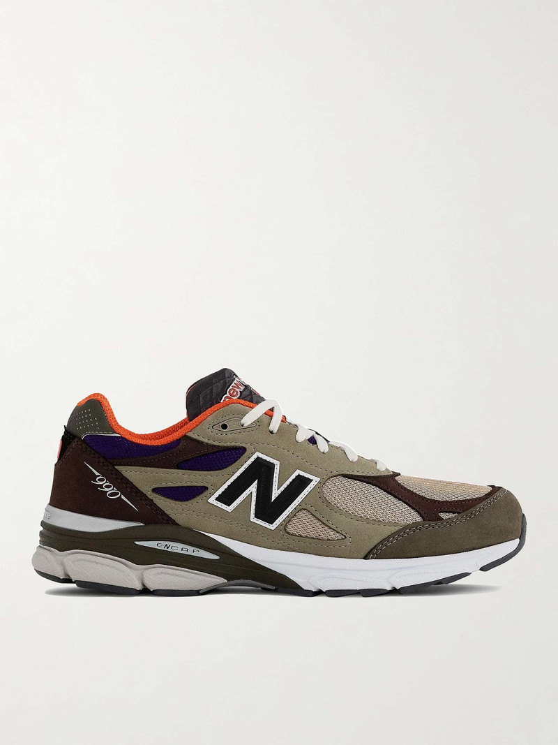 Made in USA 990v2 Suede and Mesh Sneakers - 1