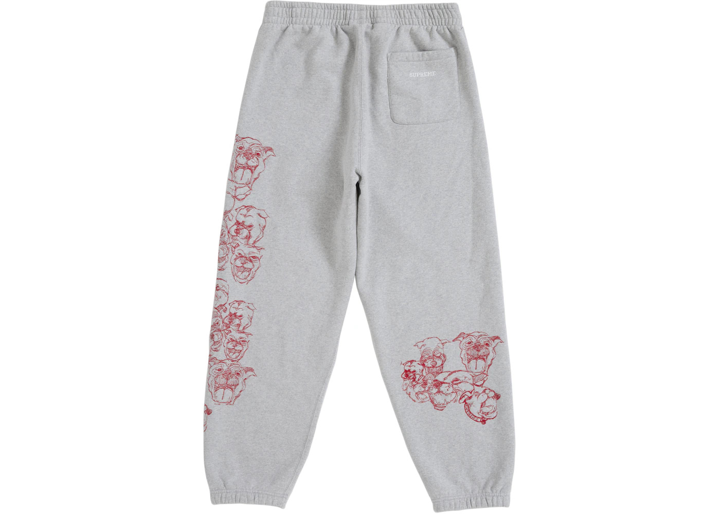 Supreme Pitbulls Embroidered Sweatpant Heather Grey - 3