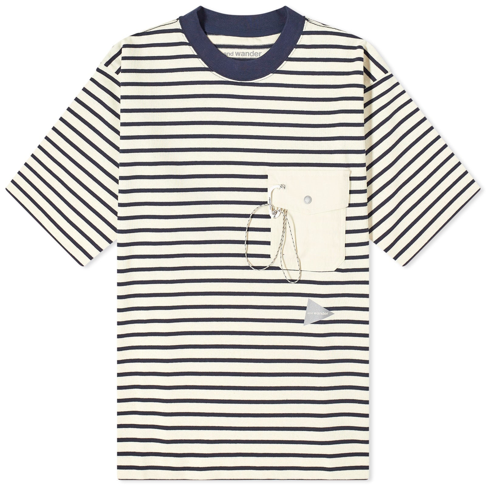 and wander Stripe Pocket Half Sleeve T-Shirt - 1