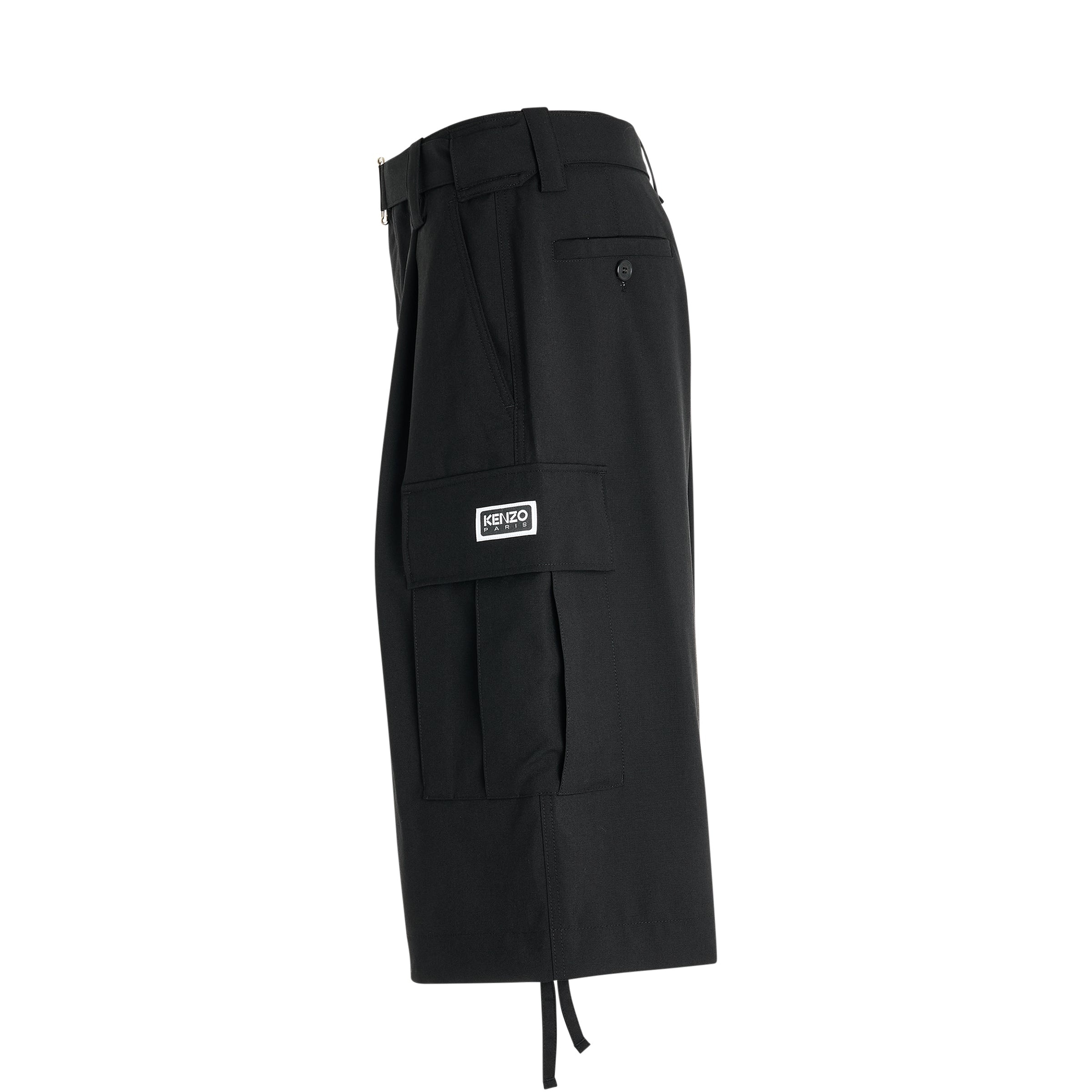 Cargo Tailored Shorts in Black - 3