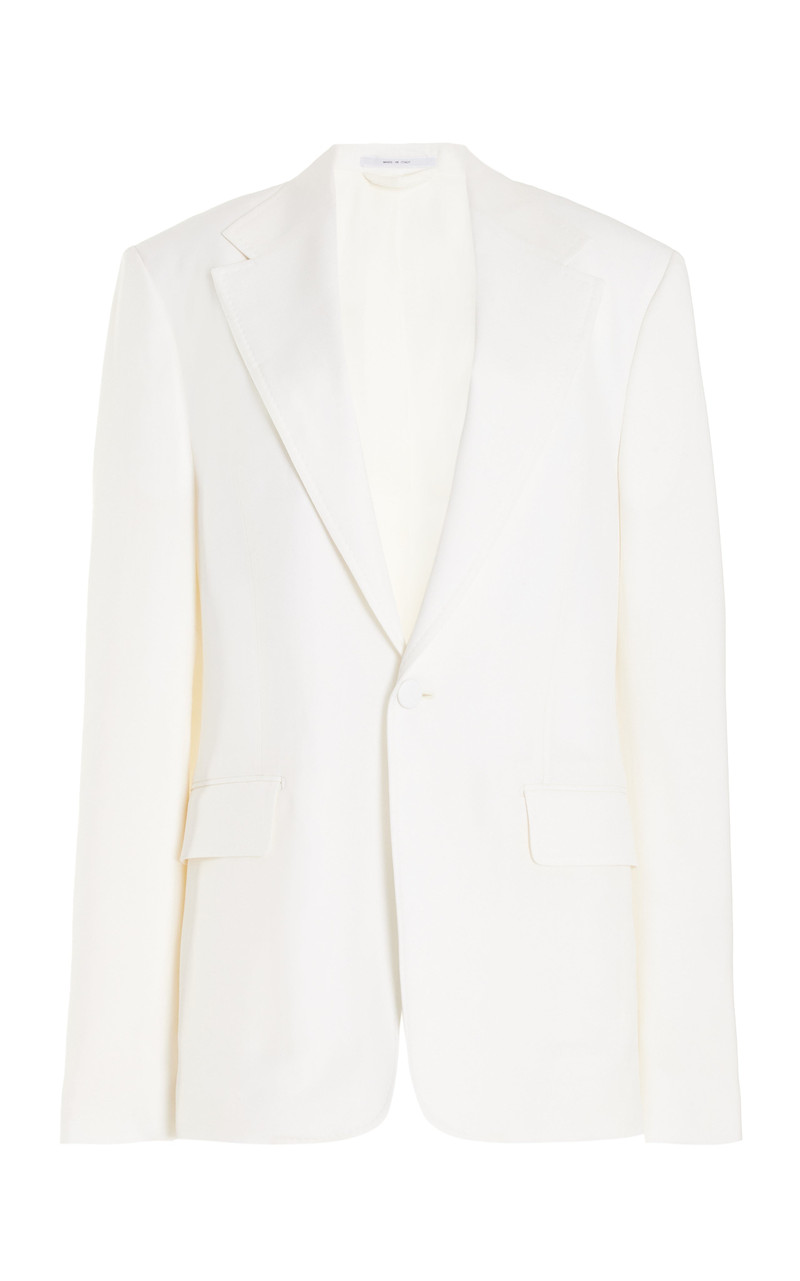 Leiva Blazer in Ivory Wool Twill 1