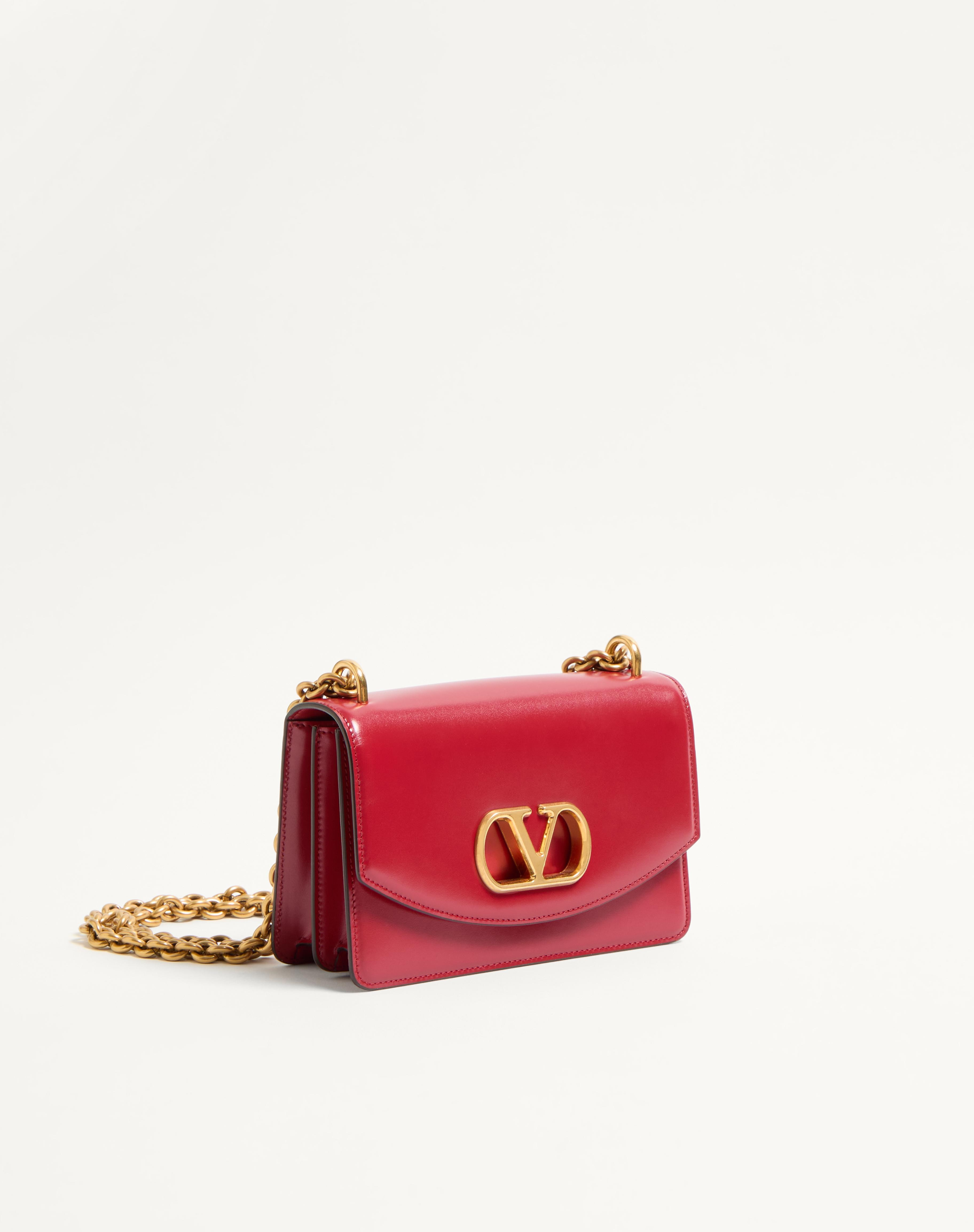 SMALL VALENTINO GARAVANI VAIN SHOULDER BAG IN SHINY CALFSKIN - 3