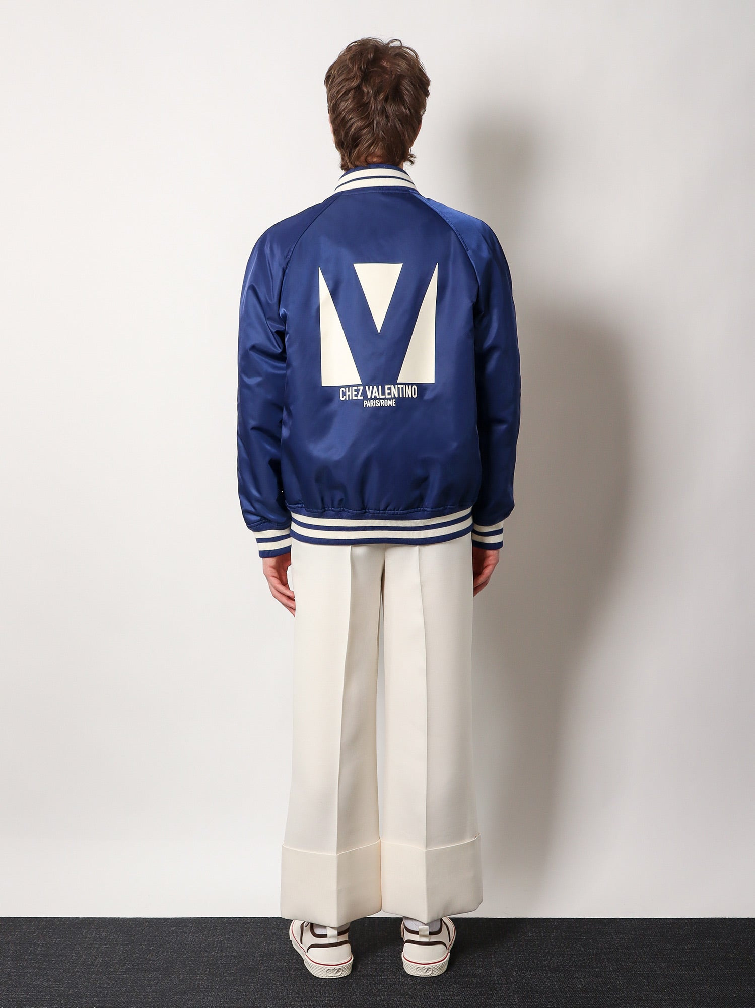 Valentino Men Nylon Jacket With Frontal And Back Chez Valentino Print - 3