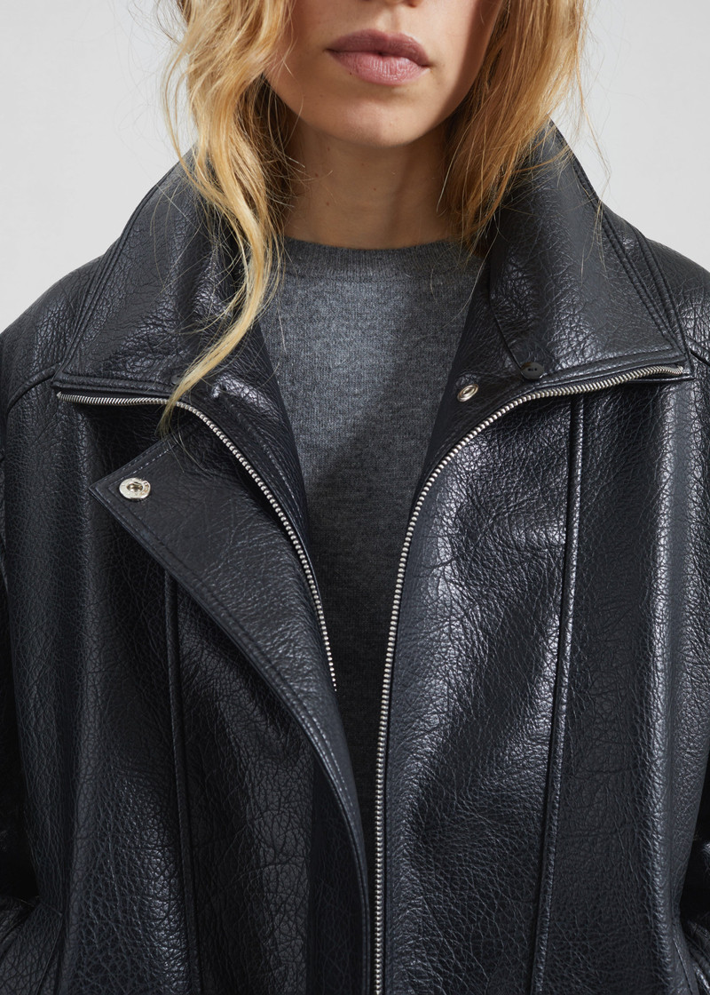Gemonio Faux Leather Jacket - Black 8