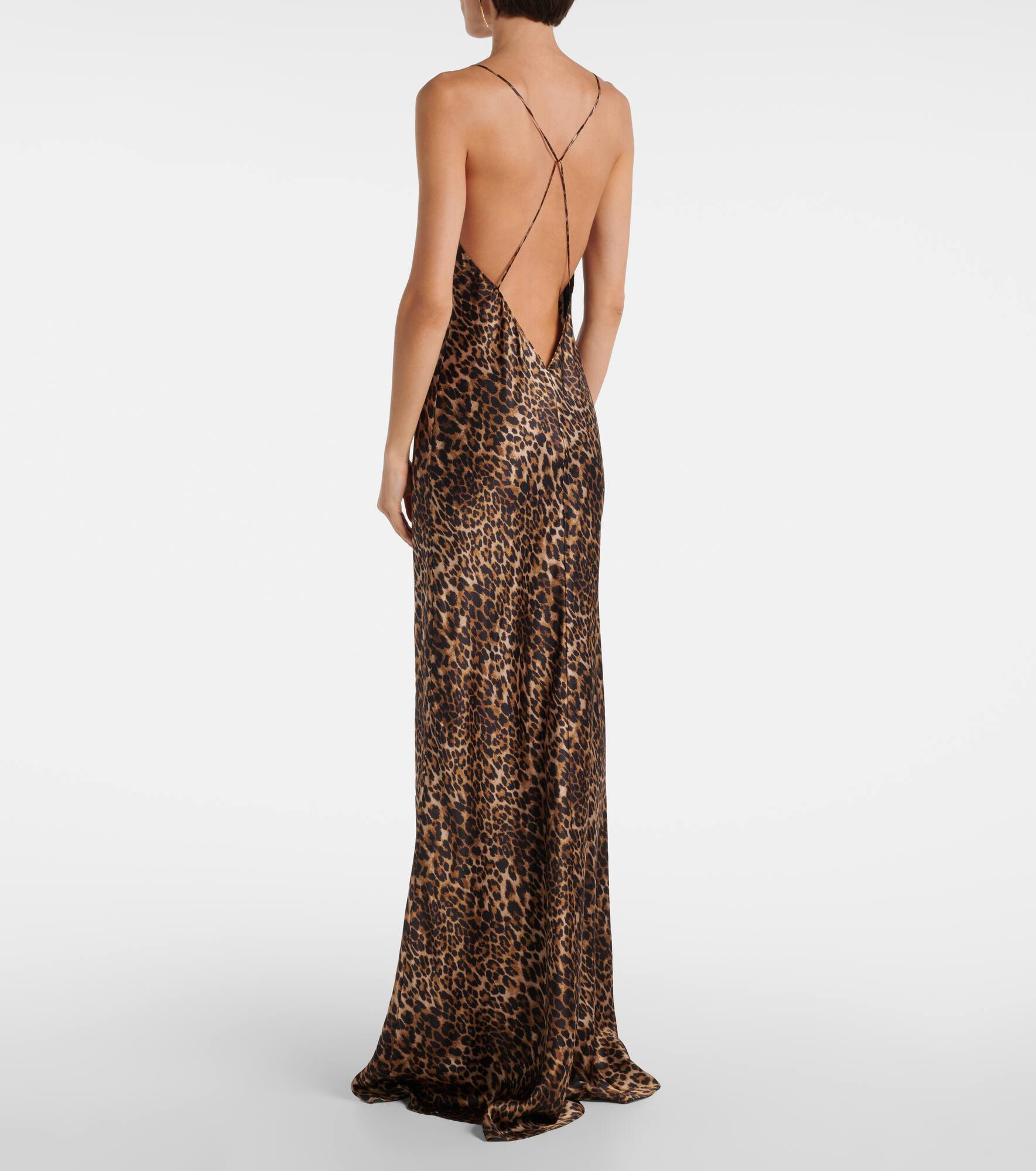 Ira leopard-print silk gown - 3