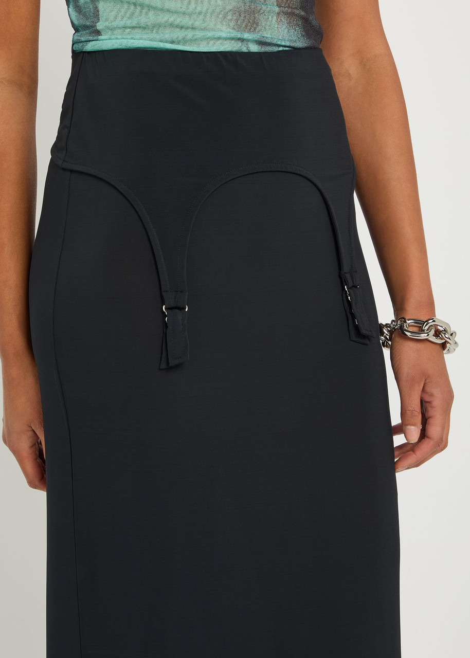 Jean Paul Gaultier Garter-embellished Mesh Maxi Skirt - 4