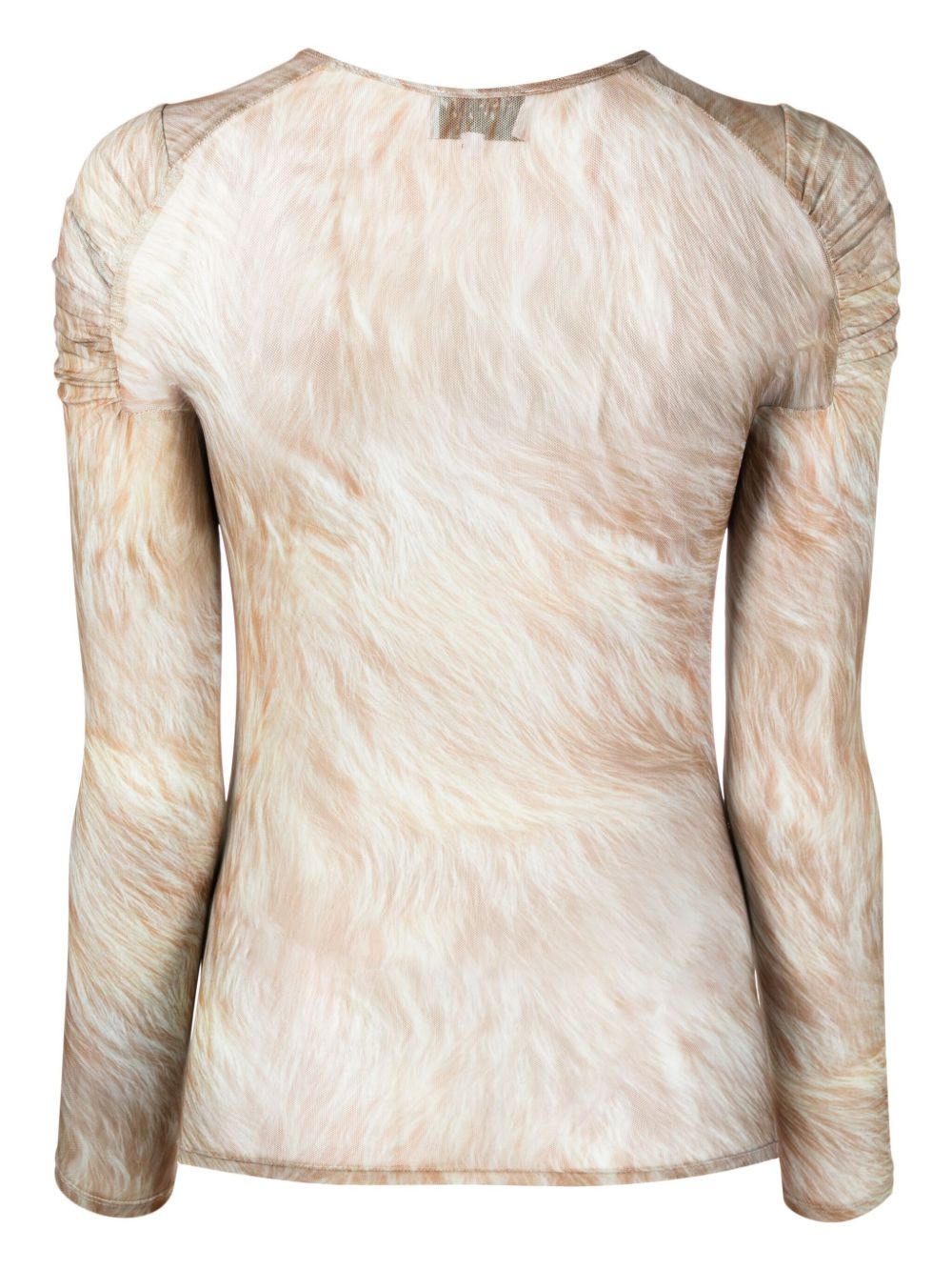 Arc blonde fur-print mesh top - 2
