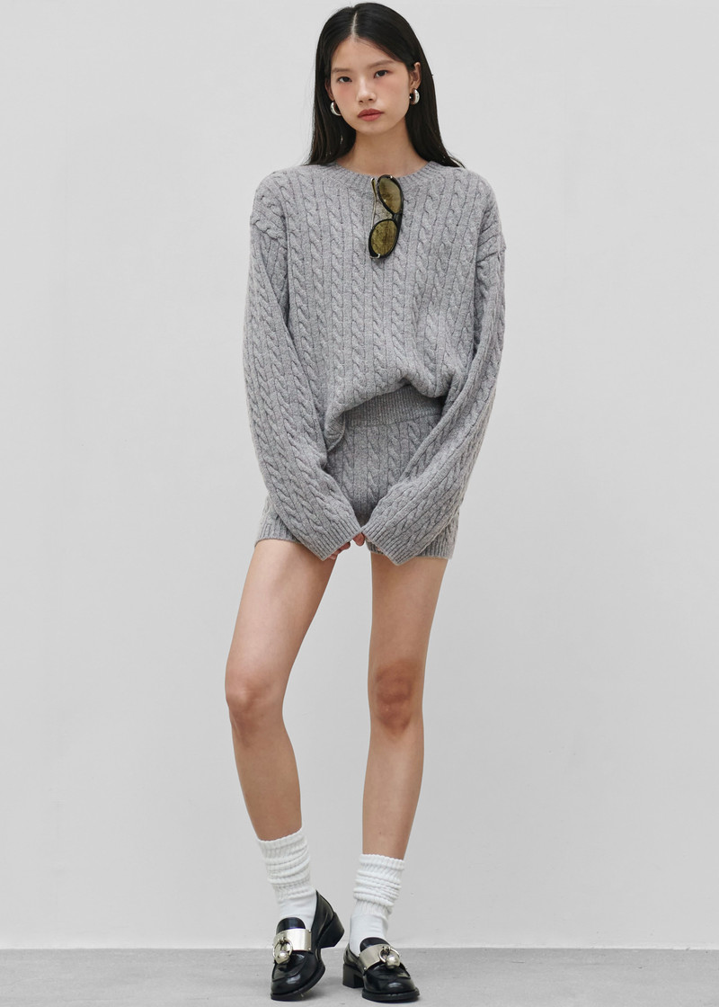 Brisbane Knit Mini Shorts - Grey 8