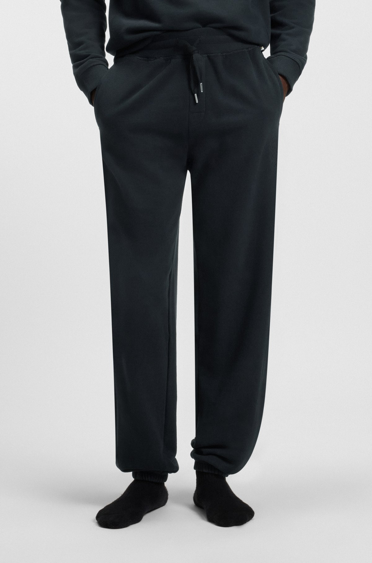 COTTON-TERRY TRACKSUIT BOTTOMS WITH EMBROIDERED LOGO - 2