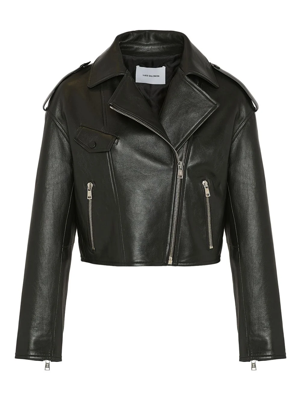 lambskin biker jacket - 1