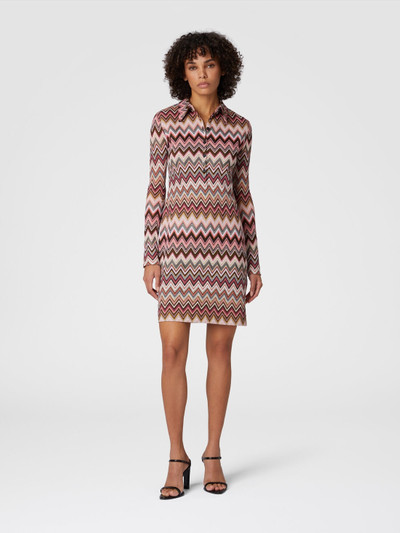 Missoni Polo cut mini-dress in cotton and zigzag viscose outlook