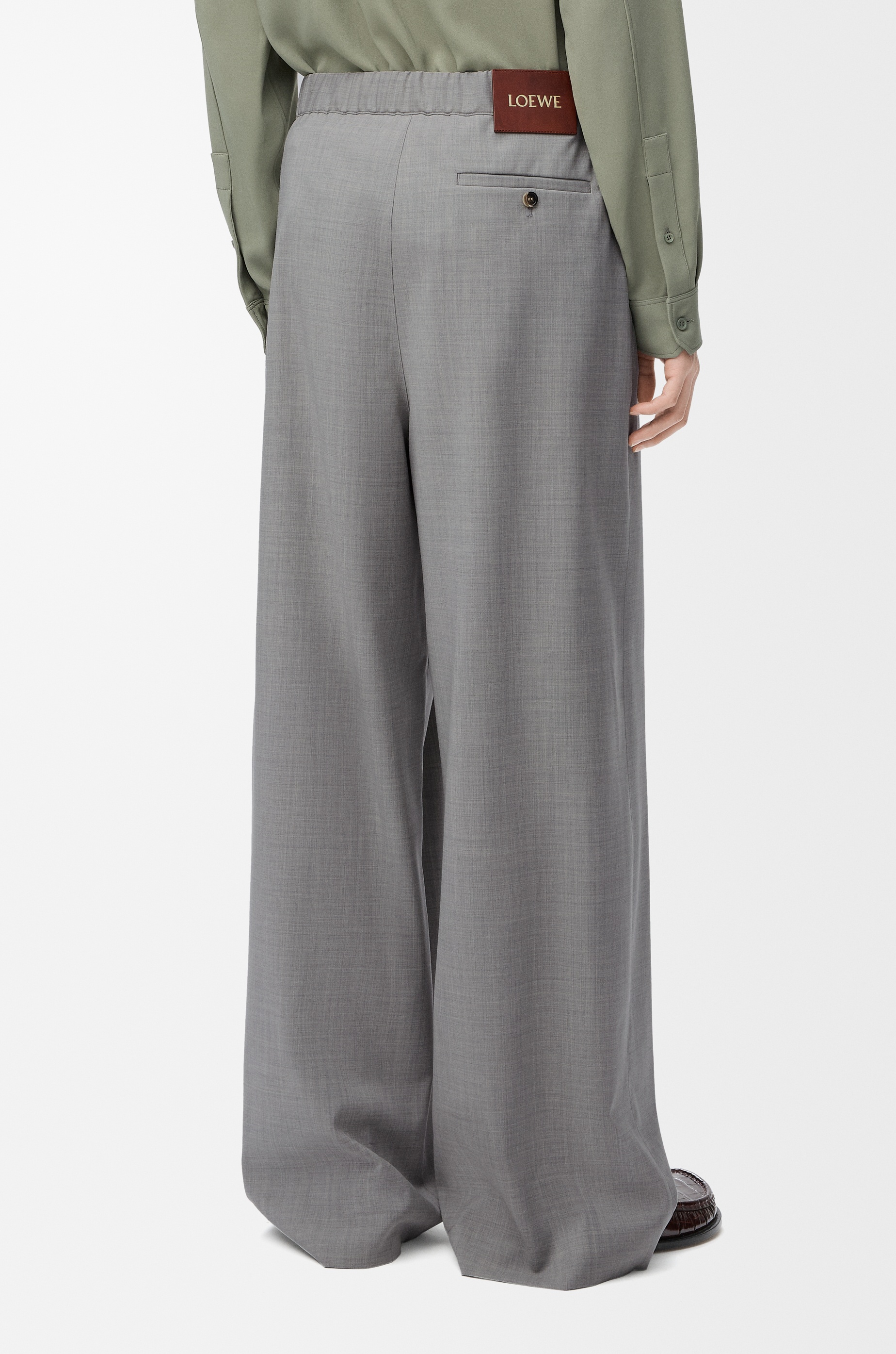 Drawstring trousers in wool - 4