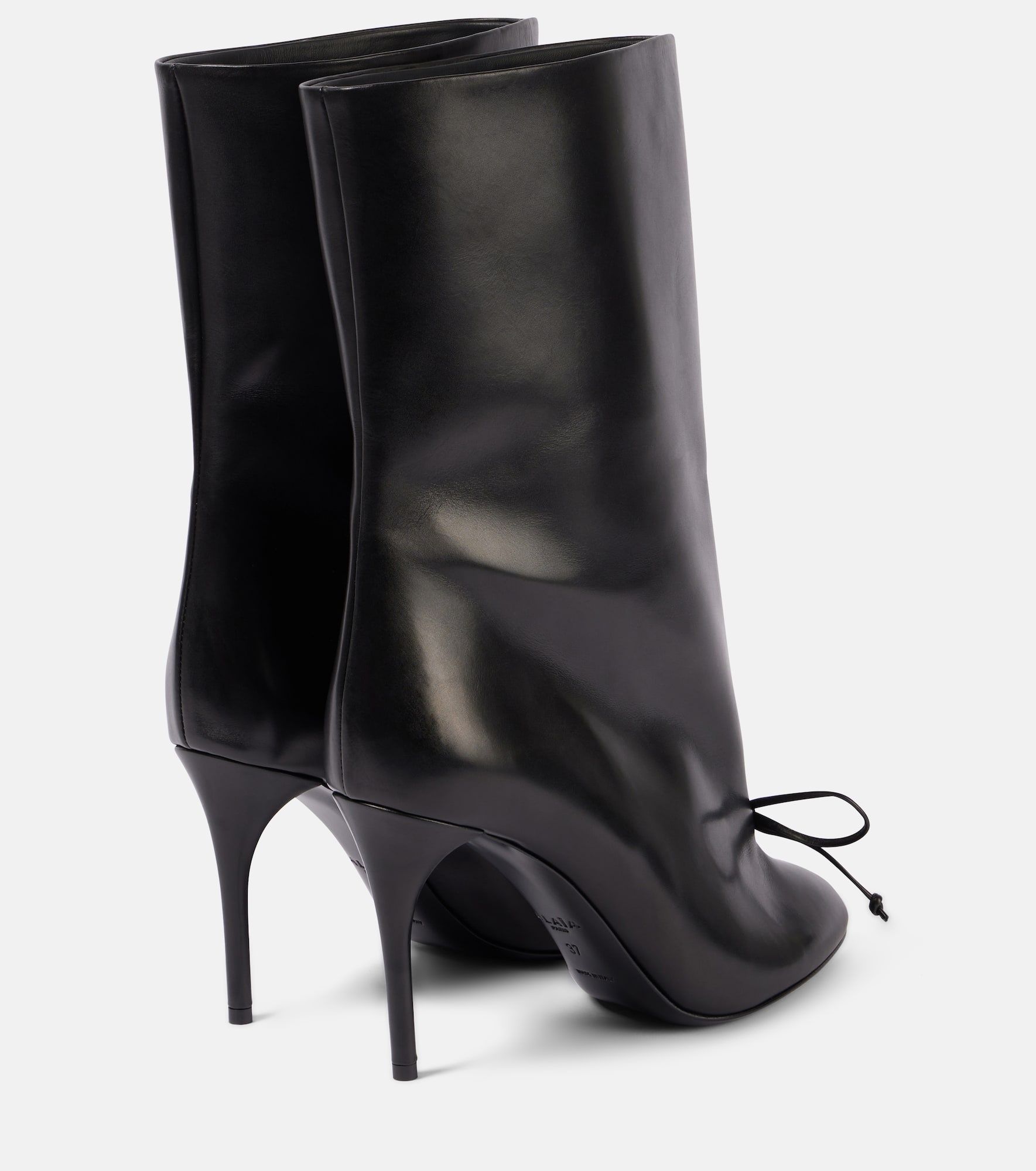 90 bow-detail leather ankle boots - 2