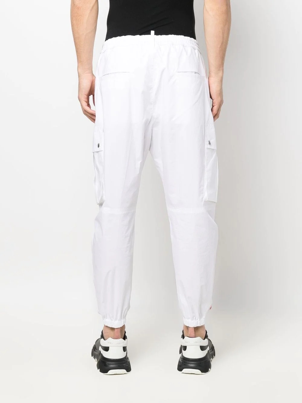 logo-print tapered trousers - 4