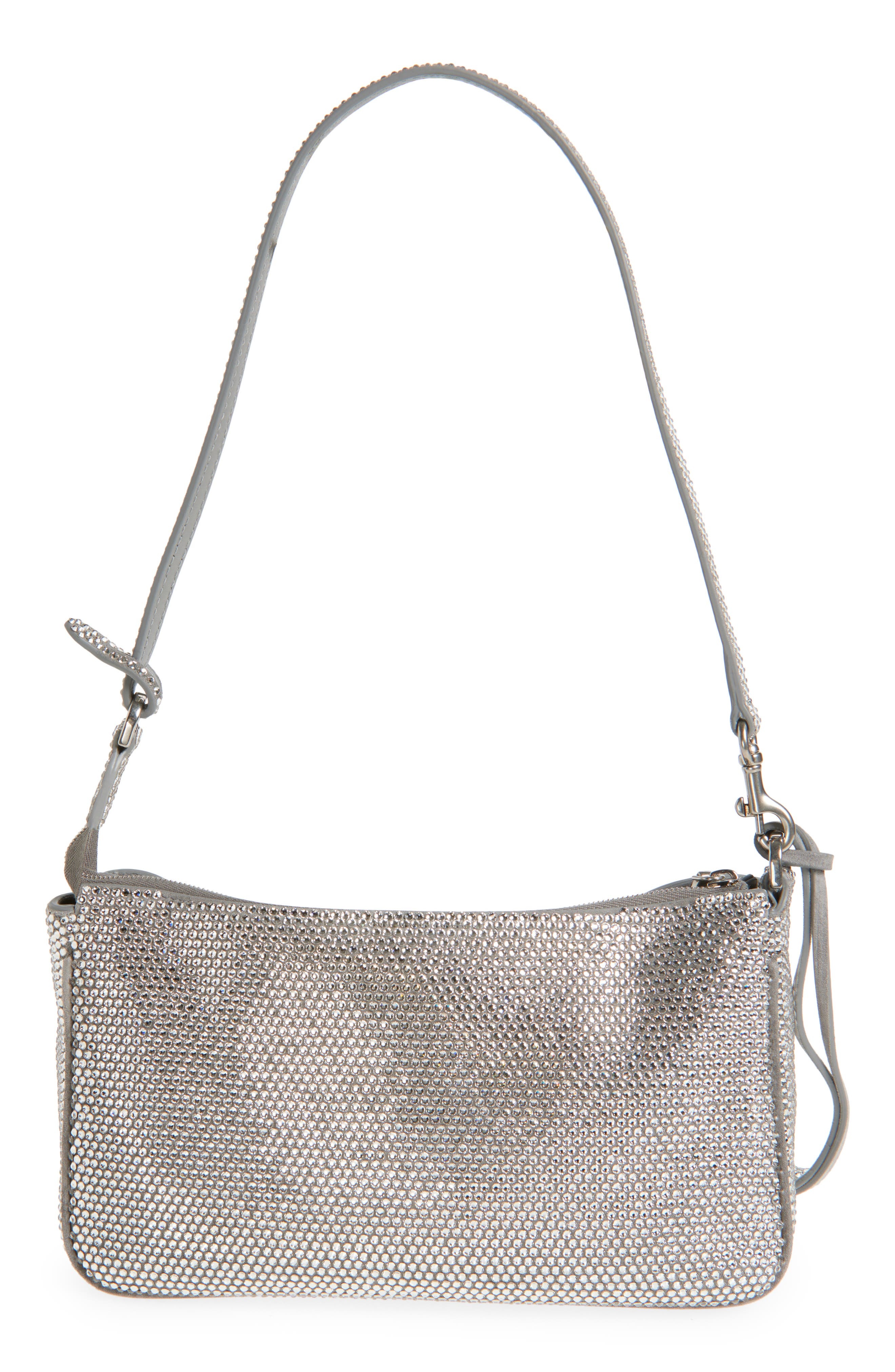 Balenciaga Mini Rodeo Crystal Embellished Leather Sling Pouchette in 1232 Smoke Grey at Nordstrom - 4