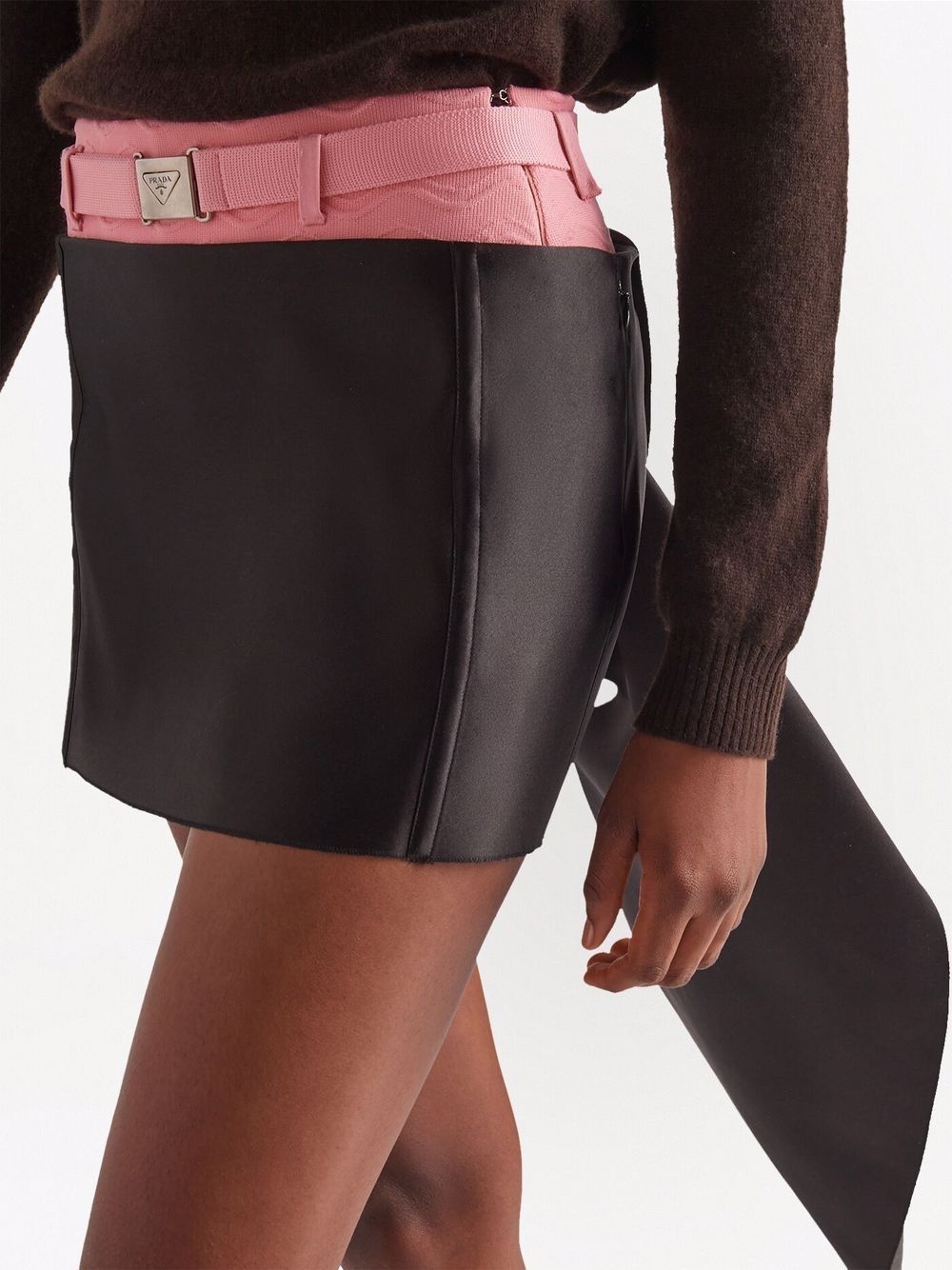 draped panel silk mini skirt - 4