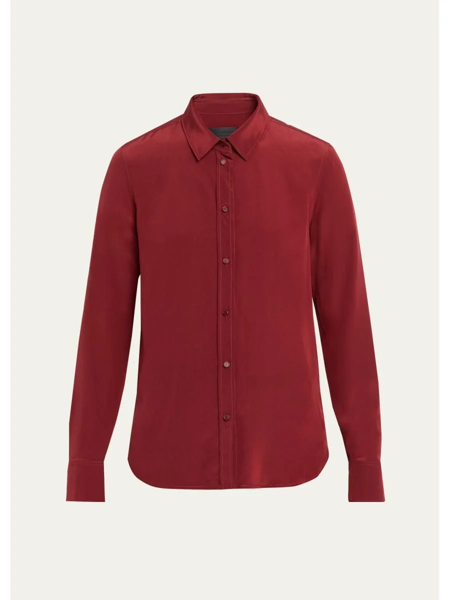 Gaia Silk Button-Front Shirt - 1