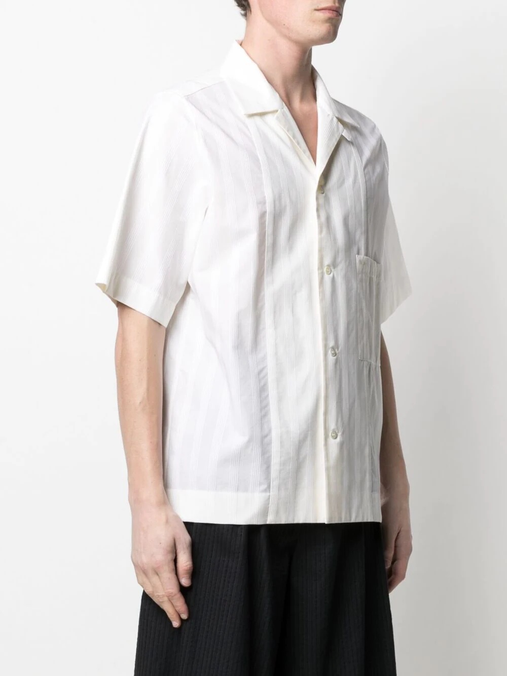 striped embroidery short-sleeve shirt - 3