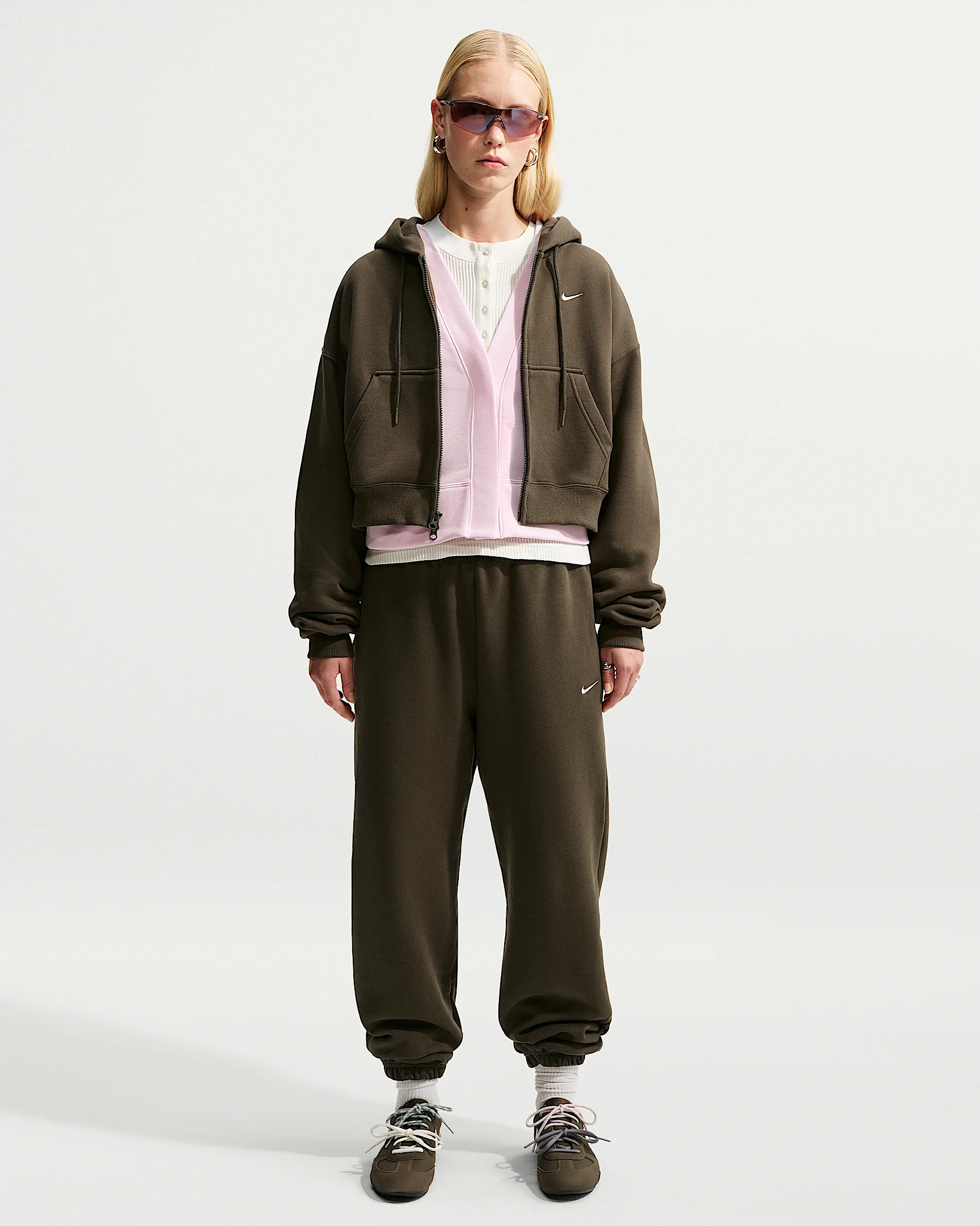 Nike Studio Fleece Medium Weight Women's High-Rise Oversized Cuffed Pants - 1
