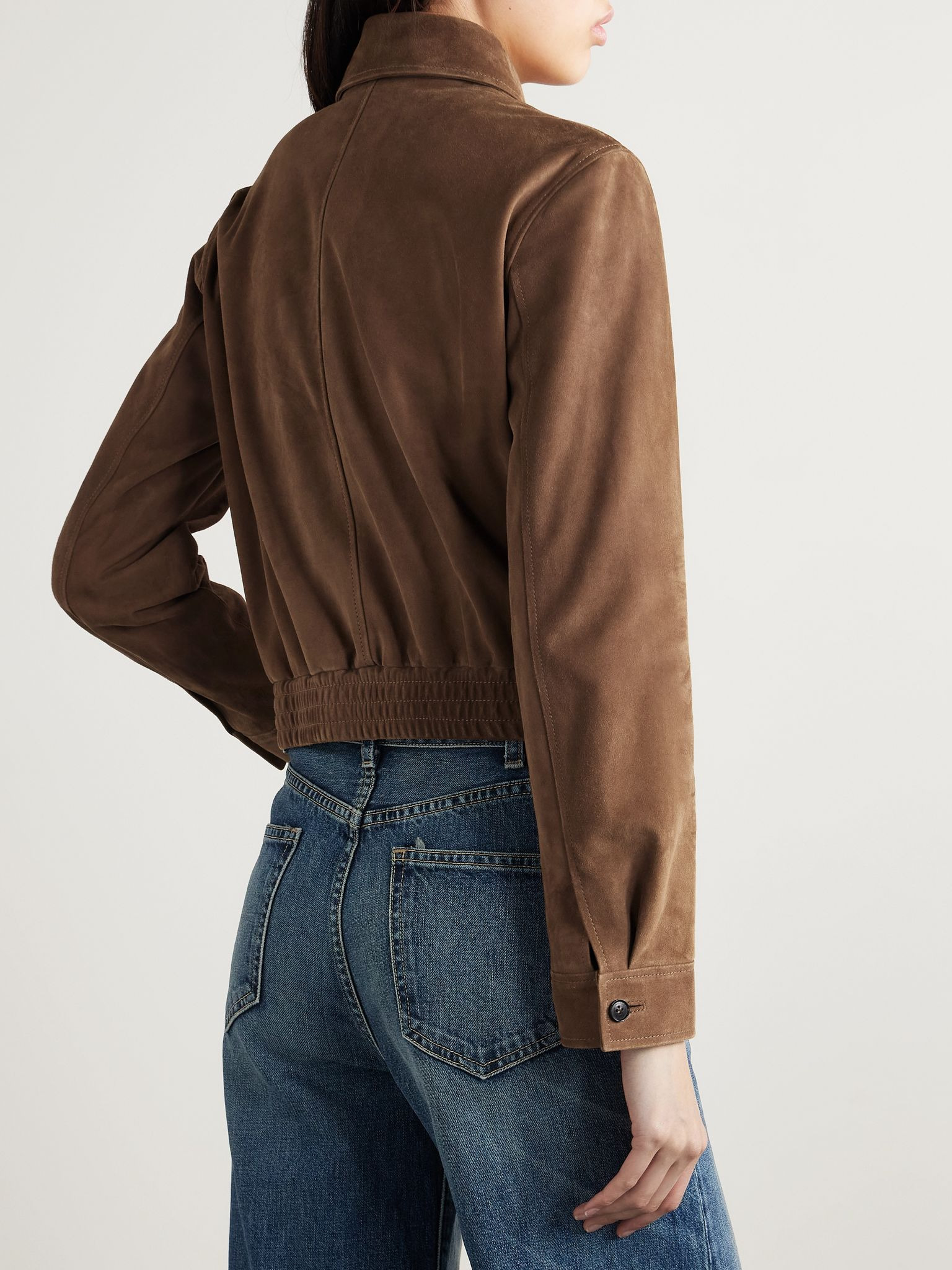 Beauvais cropped suede jacket Brown - 4