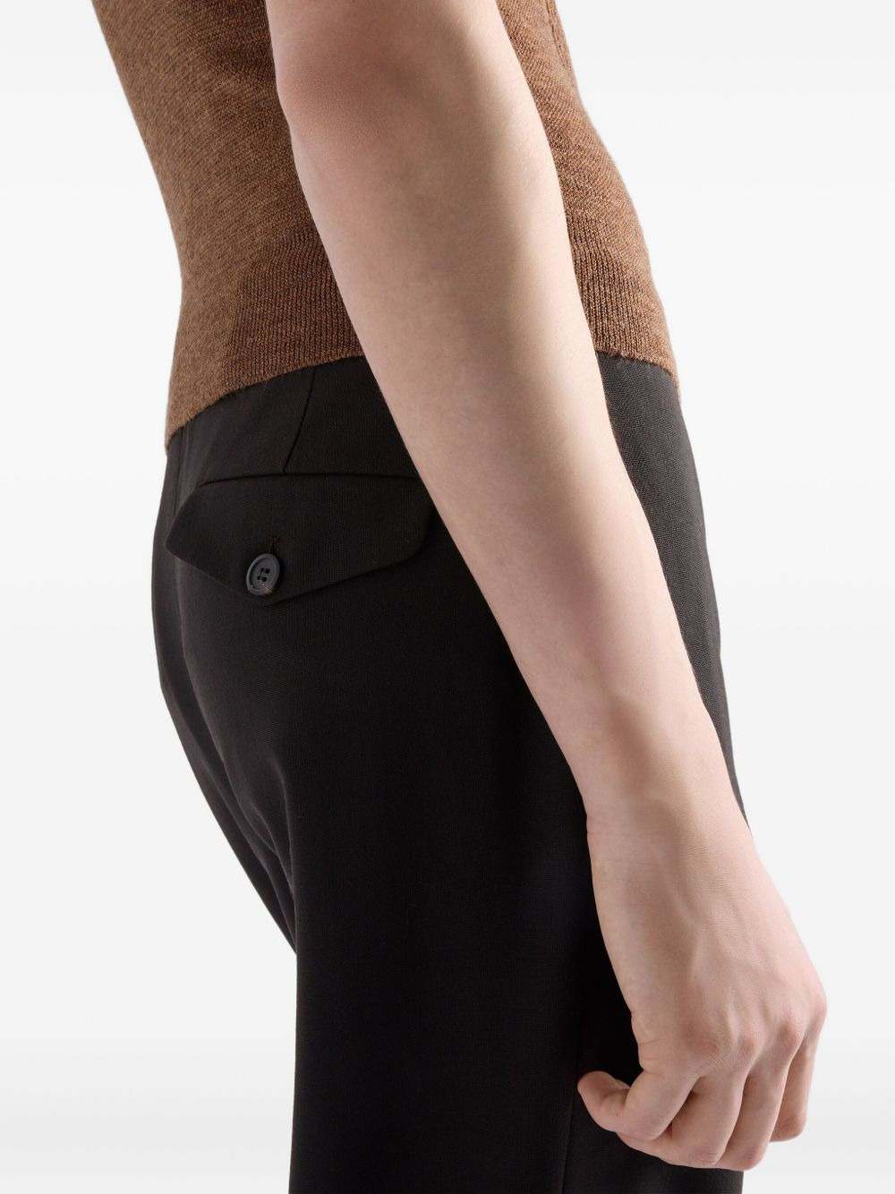 button-fastening wool trousers - 5