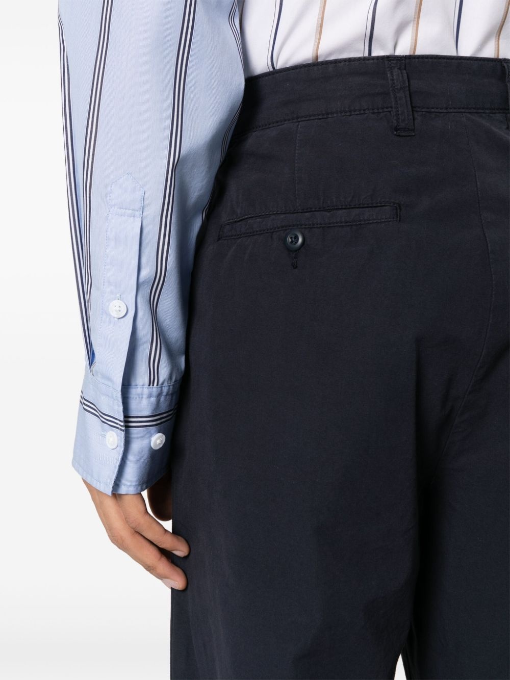 logo-appliquÃ© gabardine tapered trousers - 5