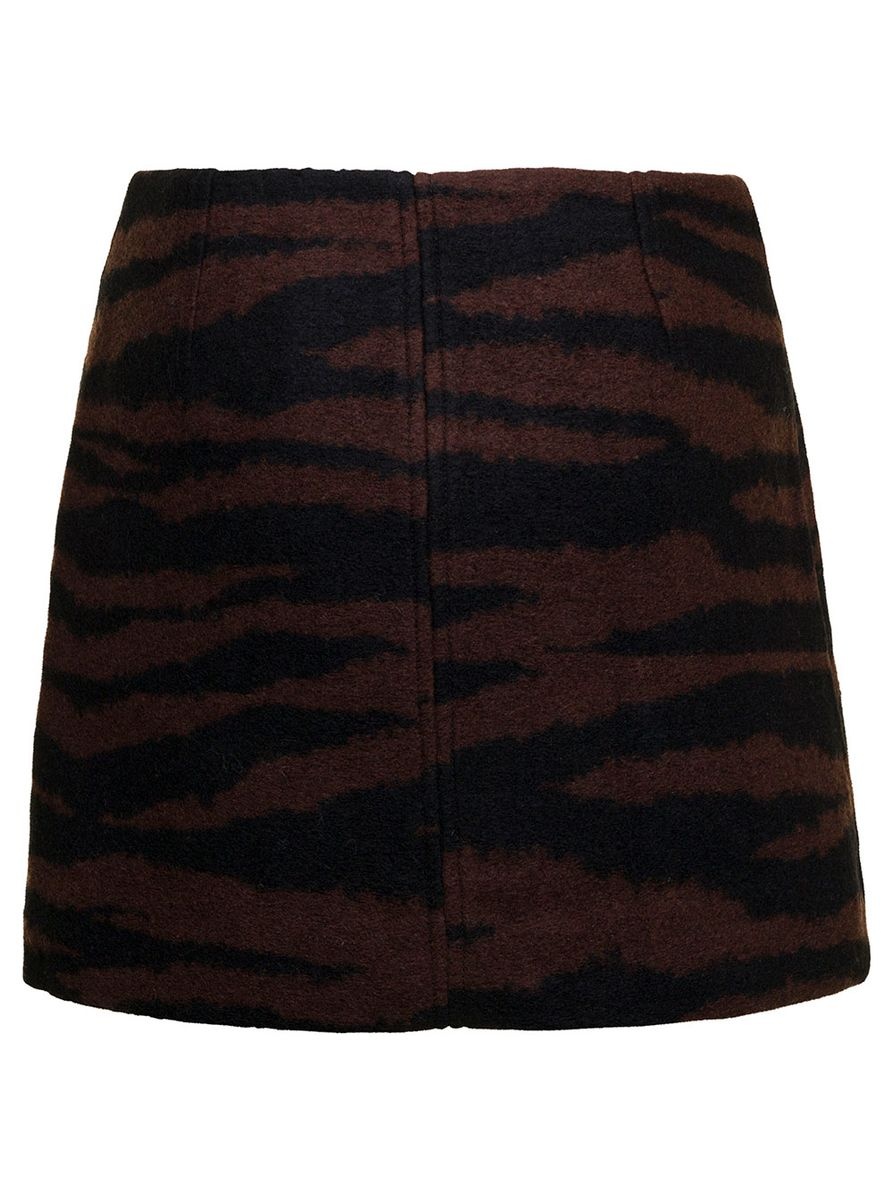 Ganni Mini-Skirt with Zip and Zebra Print - 2