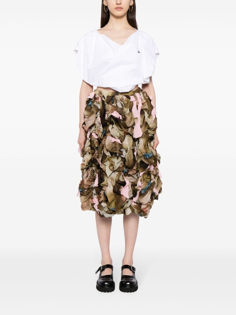 layered-design midi skirt - 2