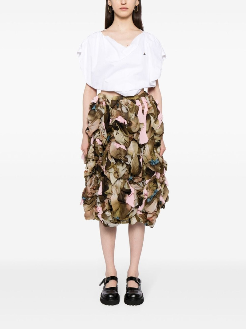 Comme Des Garçons layered-design midi skirt outlook