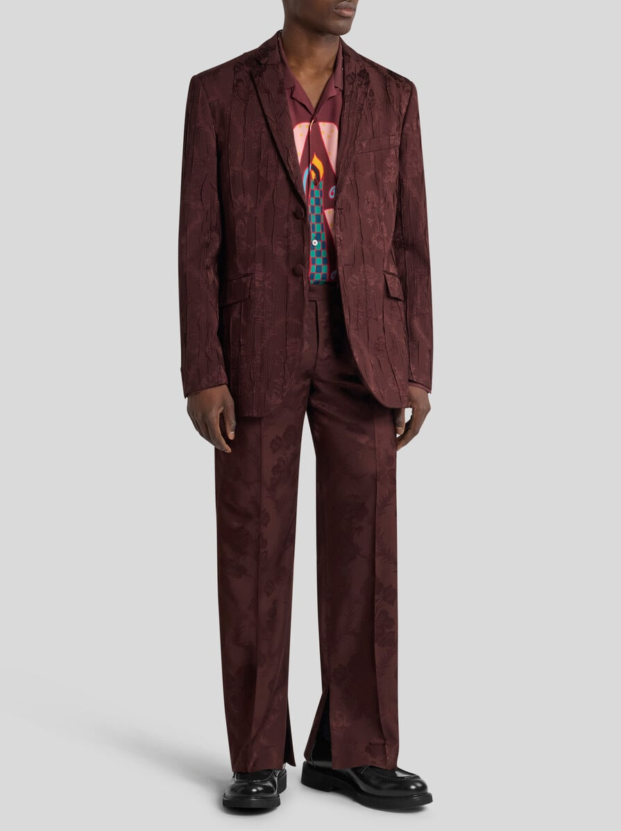 SINGLE-BREASTED WOOL-BLEND JACKET WITH PLEATING - 3