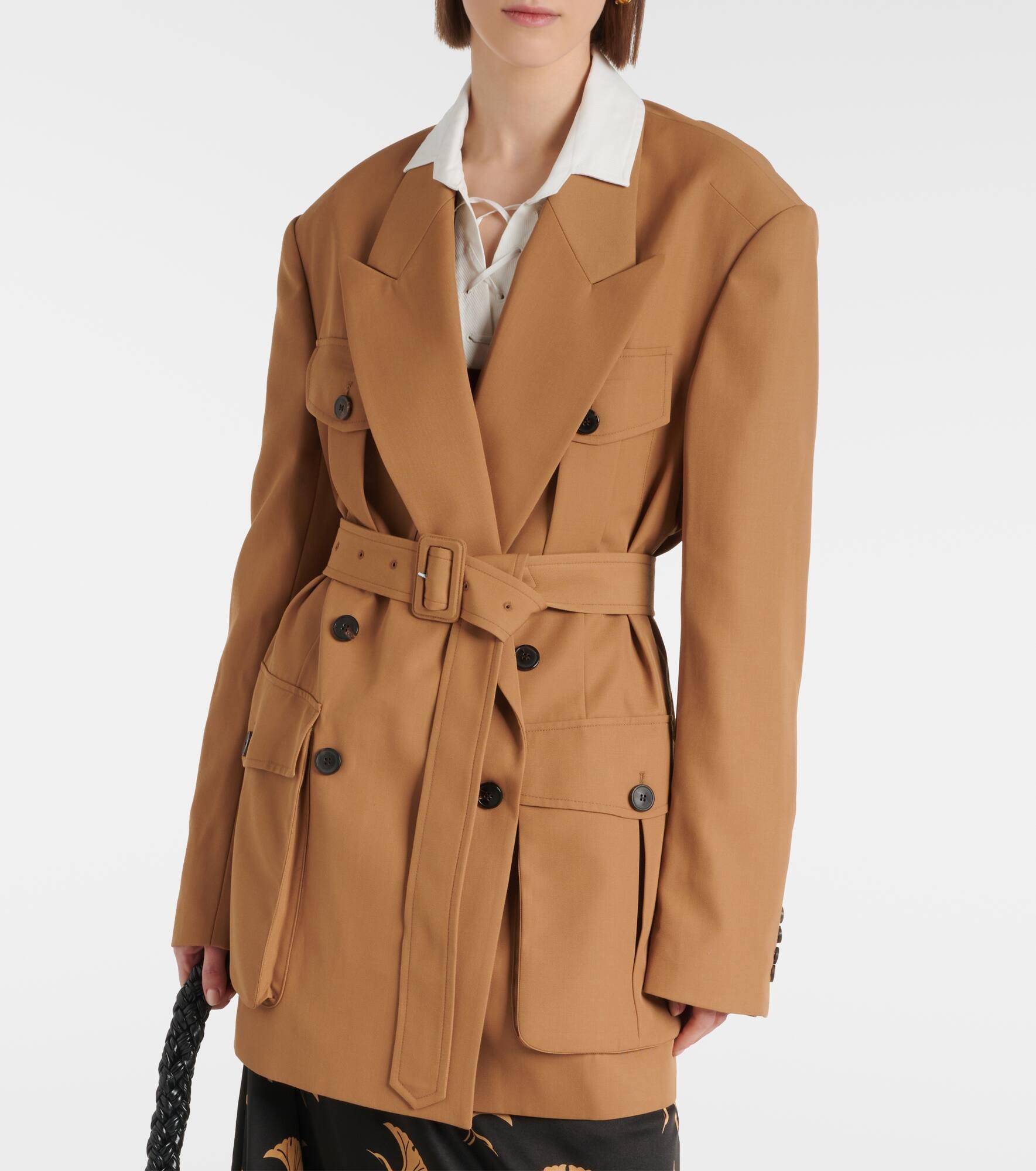 Double-breasted gabardine jacket - 6