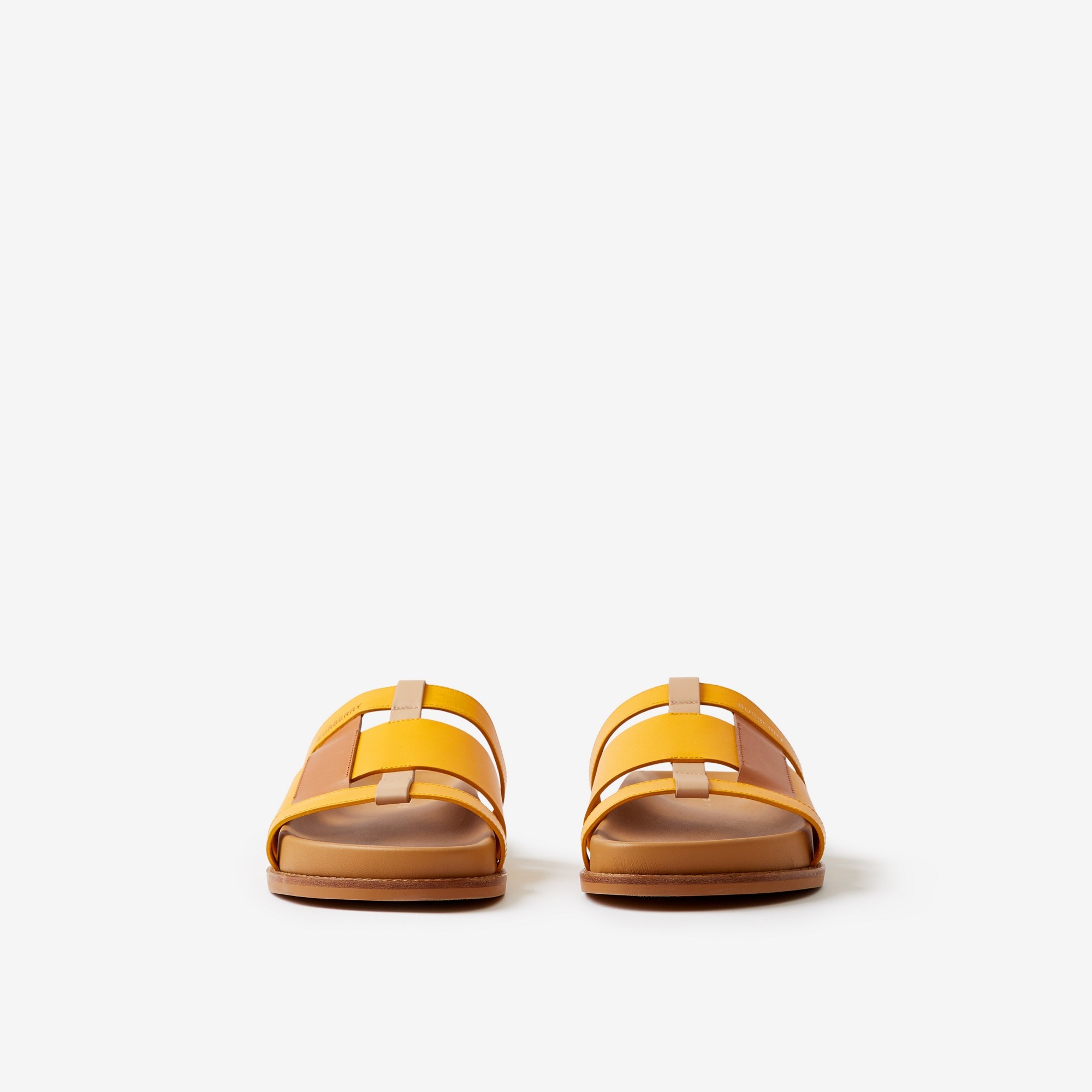 Colour Block Leather Slides - 2