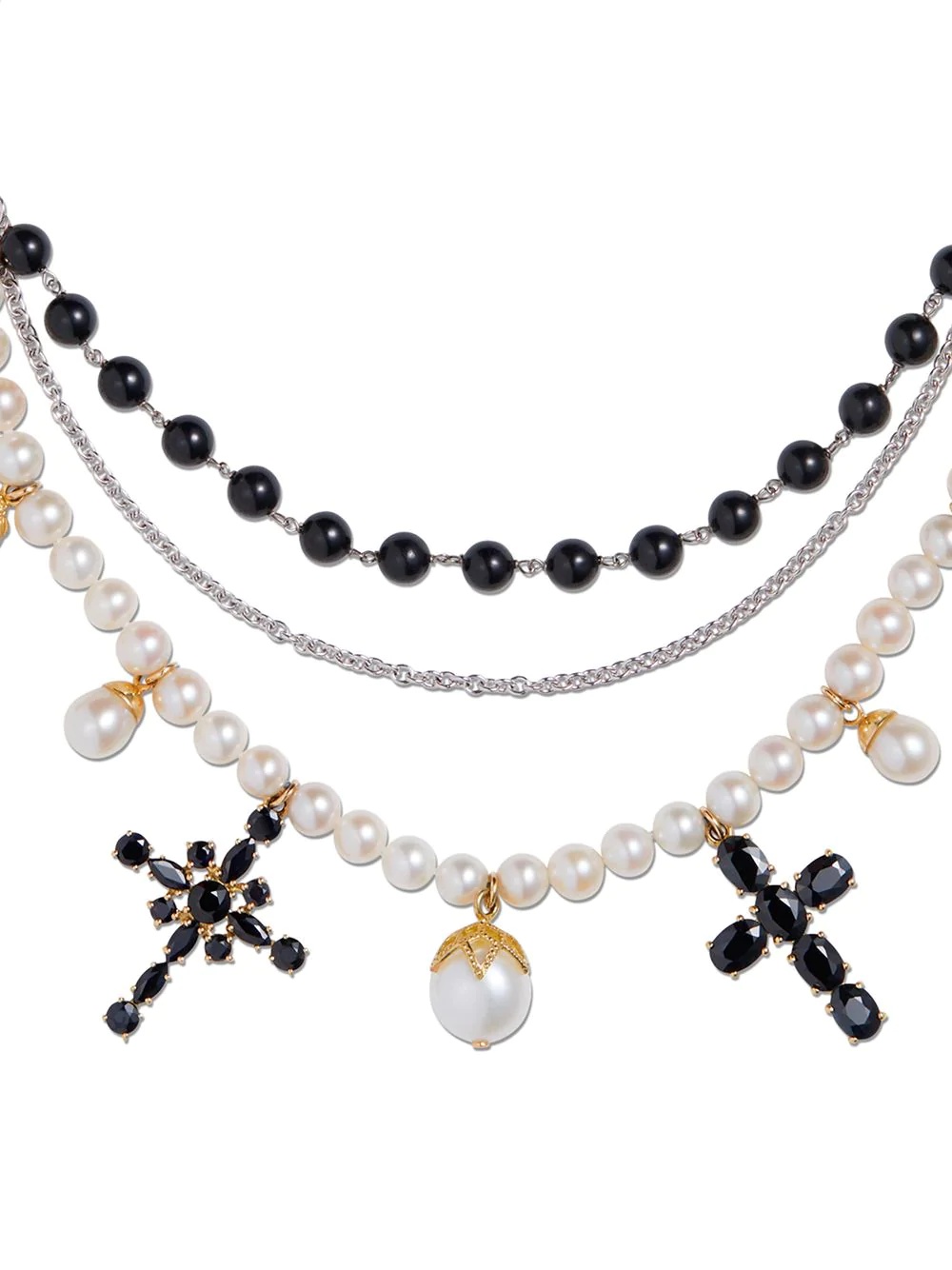 18kt gold sapphire pearl Family necklace - 2