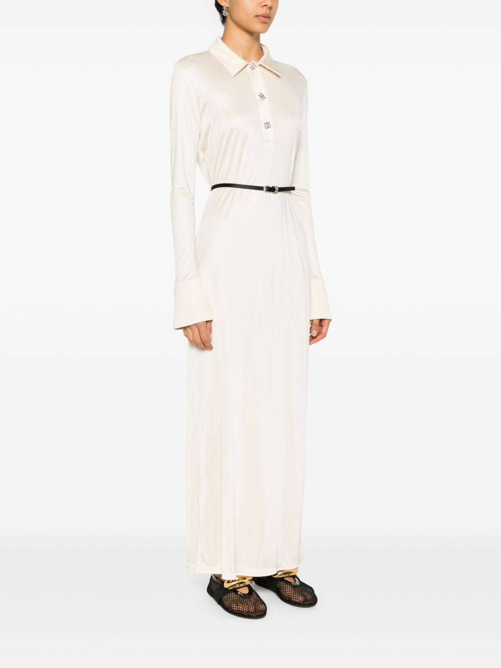 belted waist maxi-dress - 3