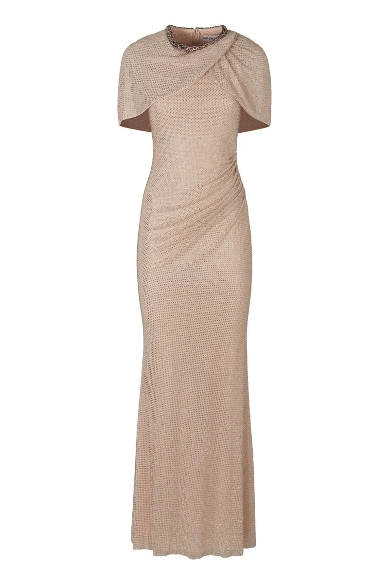 Self-Portrait Long Dress With Rhinestones - 1