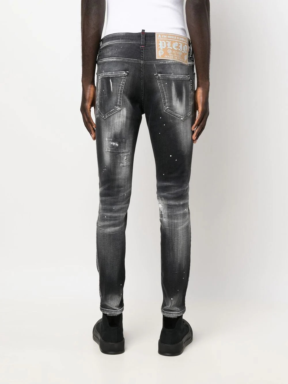 distressed skinny-cut jeans - 4