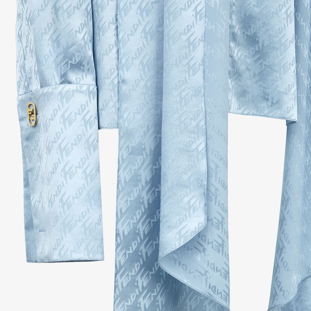 Light blue satin shirt - 3