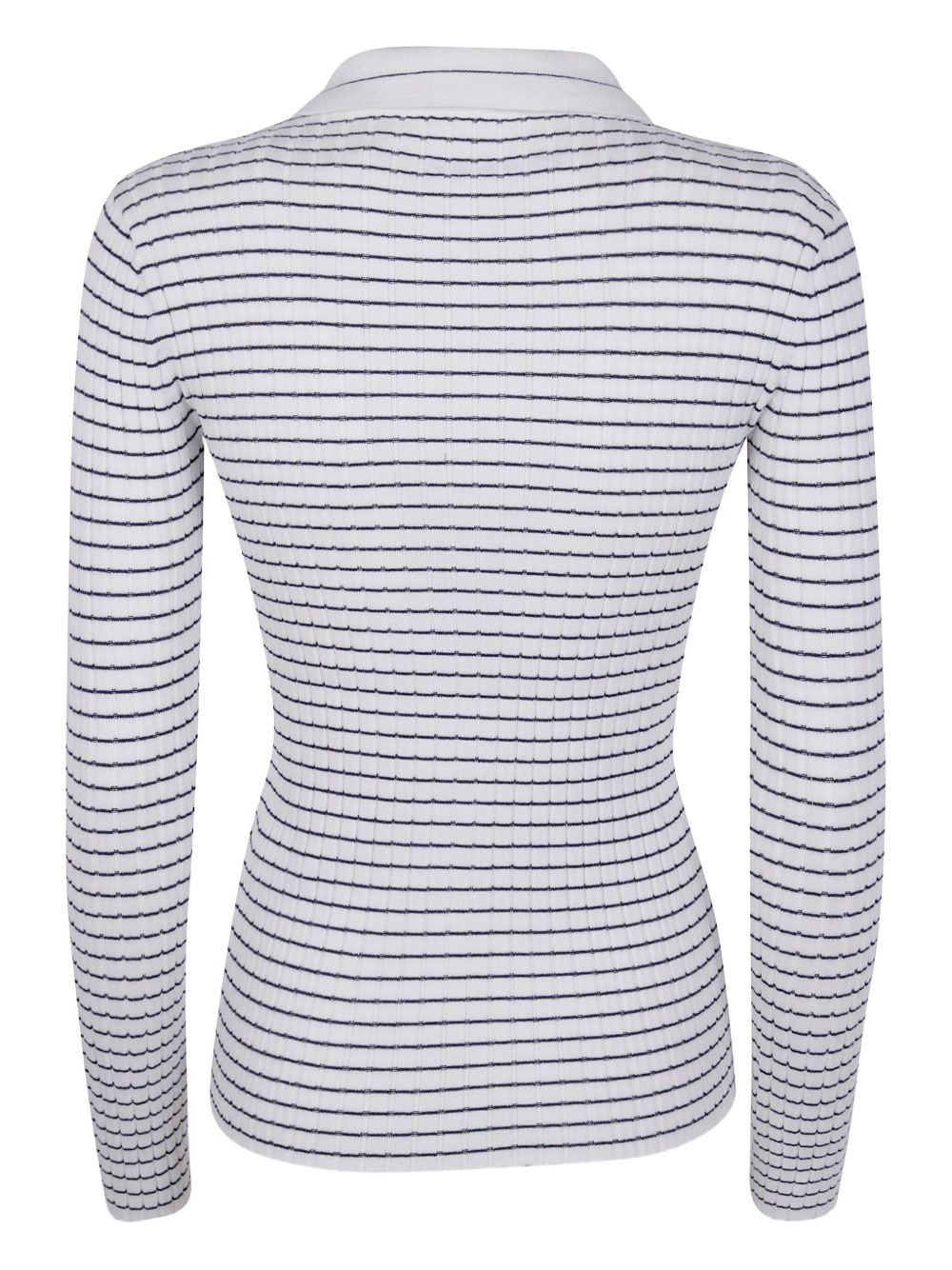 striped polo-neck cardigan - 2