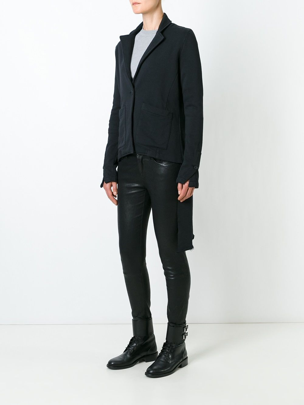 asymmetric hem blazer - 2